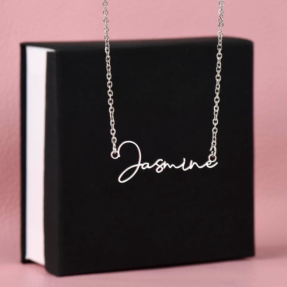 To My Wife | I love you, Make a Wish - Signature Style Name Necklace