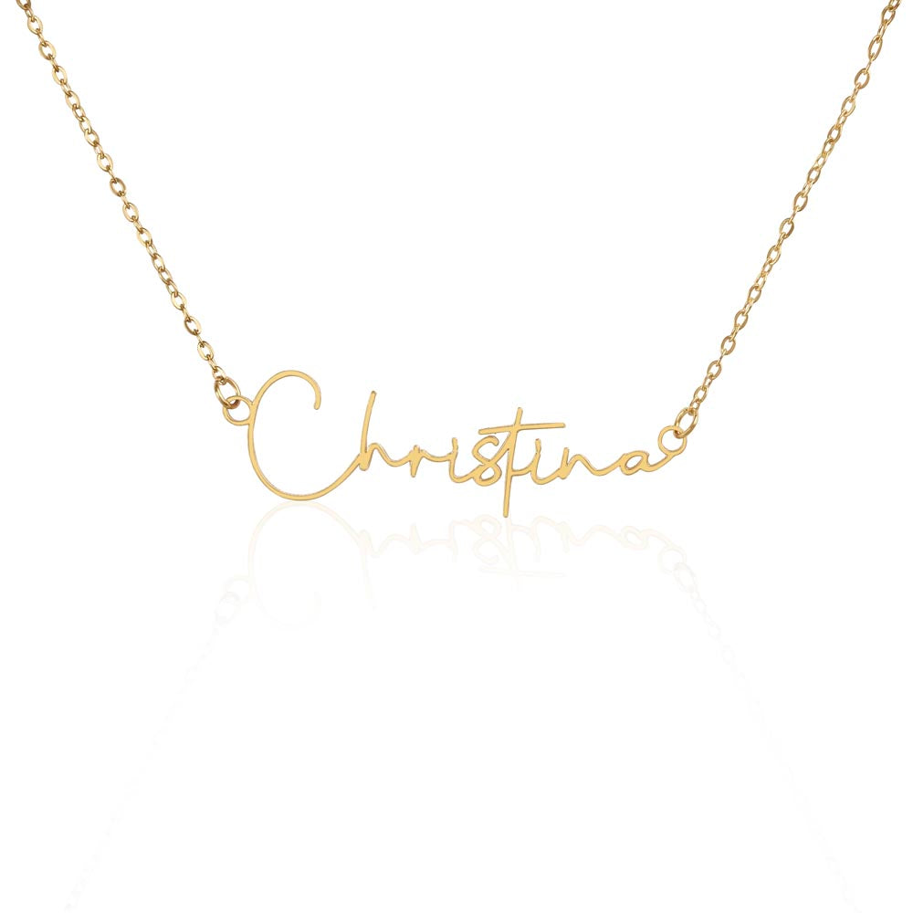 To My Wife | I love you, Make a Wish - Signature Style Name Necklace