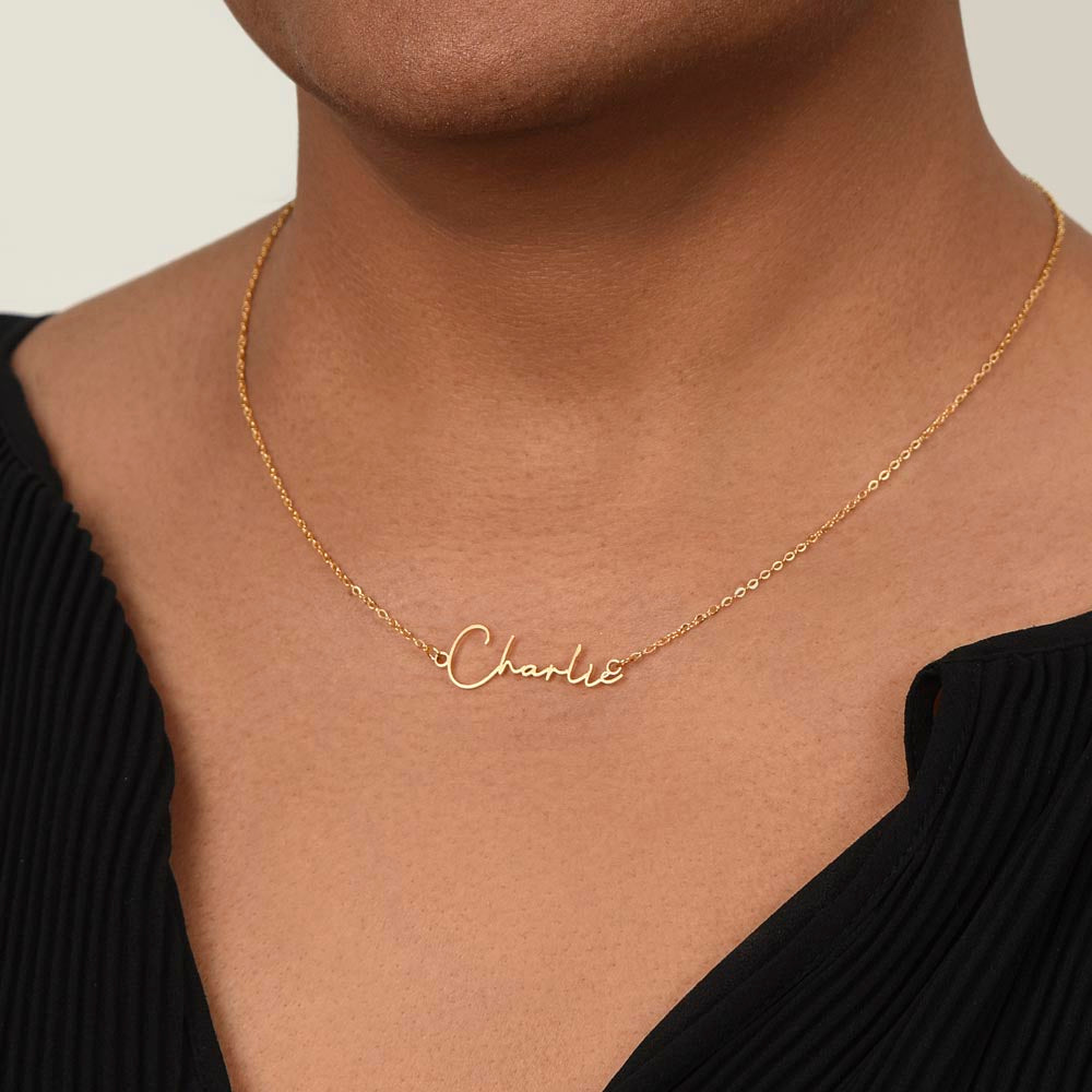 To My Wife | A Cute, Loving - Signature Style Name Necklace