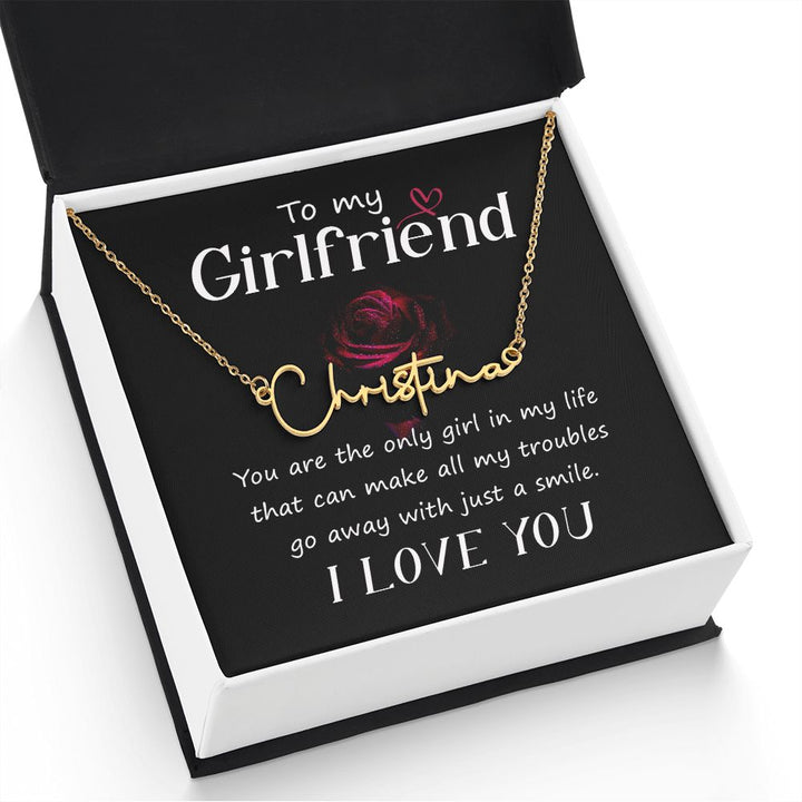 To My Girlfriend | I love you - Signature Style Name Necklace