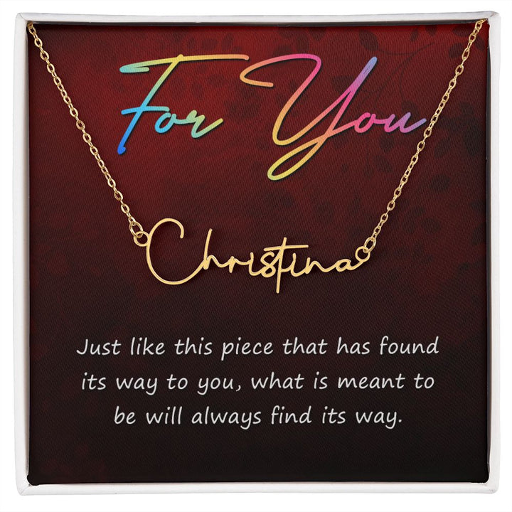 To My Wife | For You - Signature Style Name Necklace