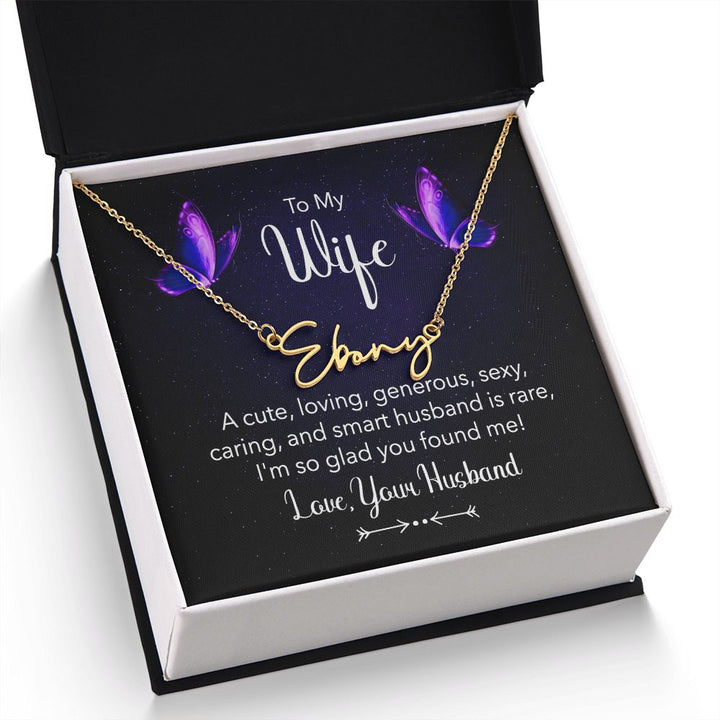 To My Wife | A Cute, Loving - Signature Style Name Necklace