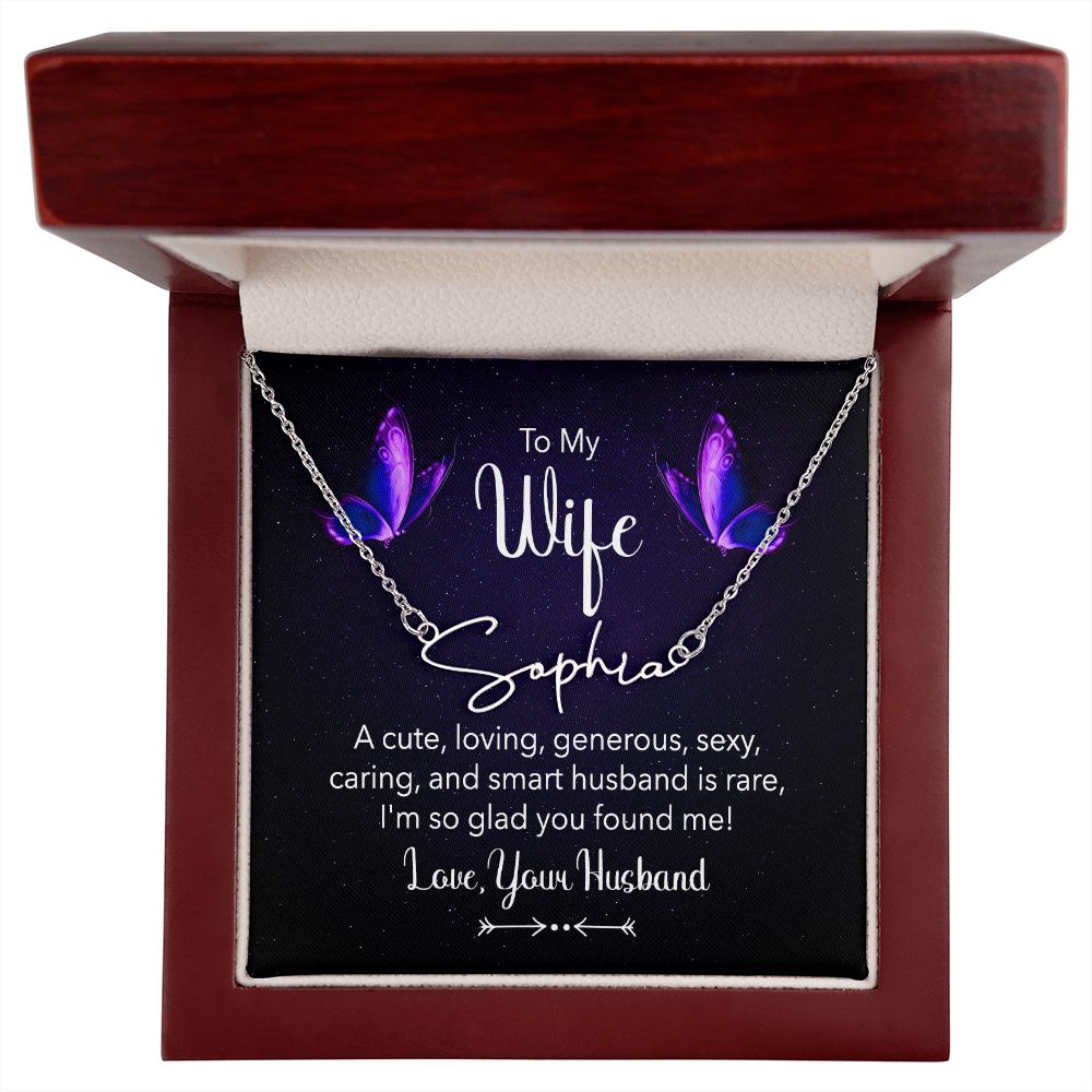 To My Wife | A Cute, Loving - Signature Style Name Necklace