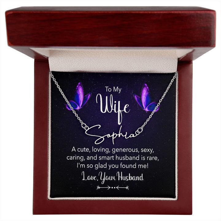 To My Wife | A Cute, Loving - Signature Style Name Necklace