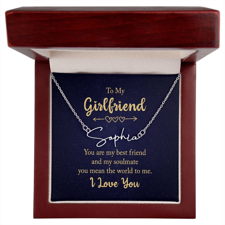 To My Girlfriend | You are my best friend - Signature Style Name Necklace