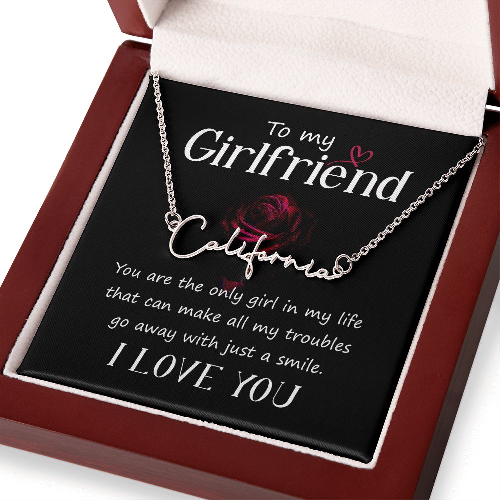 To My Girlfriend | I love you - Signature Style Name Necklace