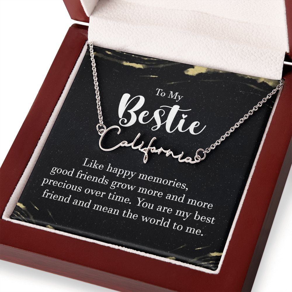 To My Bestie | Like Happy Memories - Signature Style Name Necklace