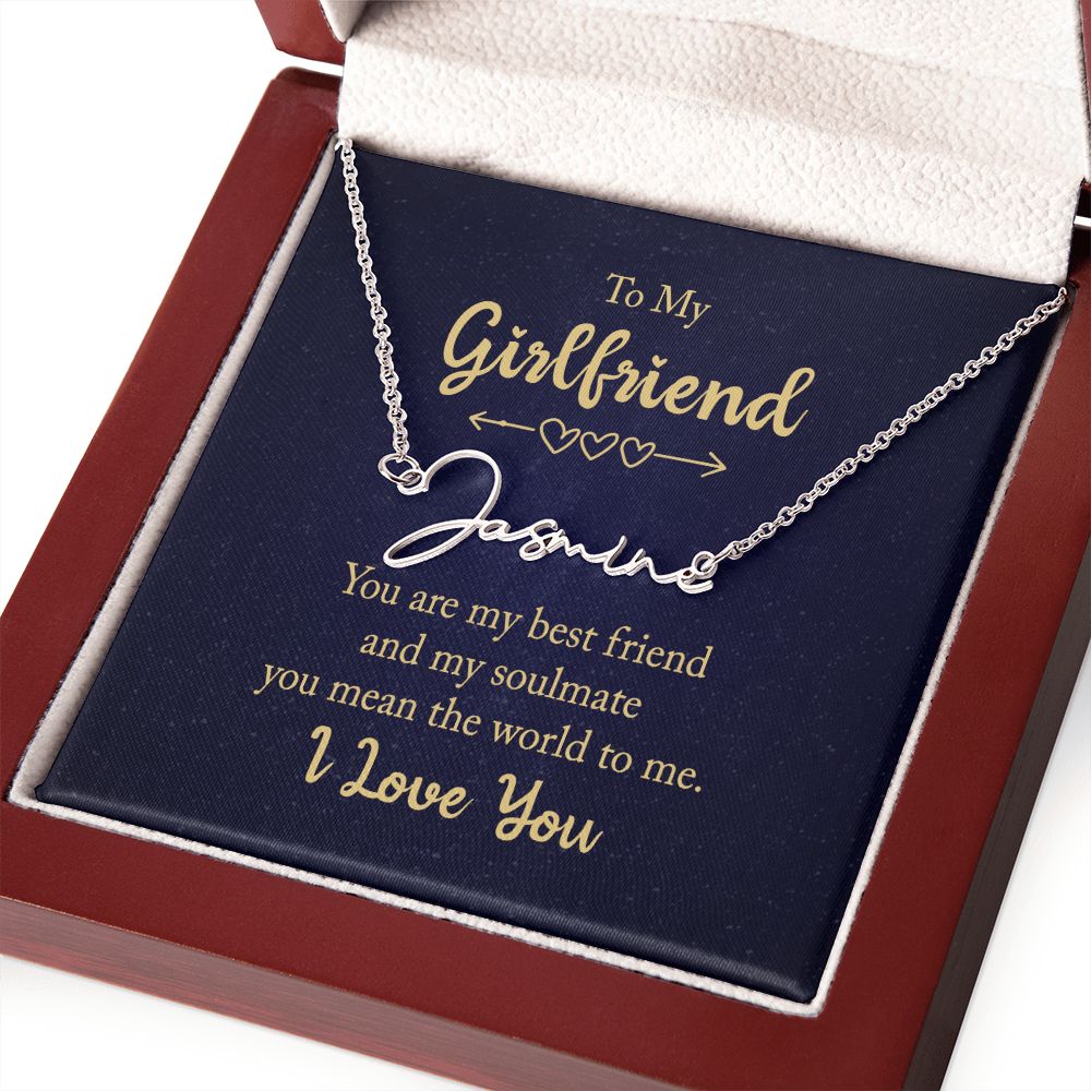 To My Girlfriend | You are my best friend - Signature Style Name Necklace