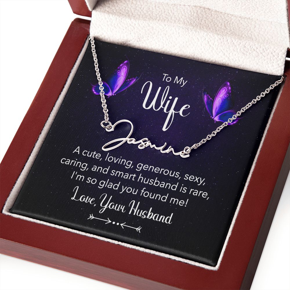 To My Wife | A Cute, Loving - Signature Style Name Necklace