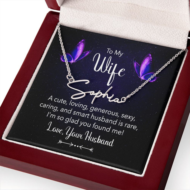 To My Wife | A Cute, Loving - Signature Style Name Necklace
