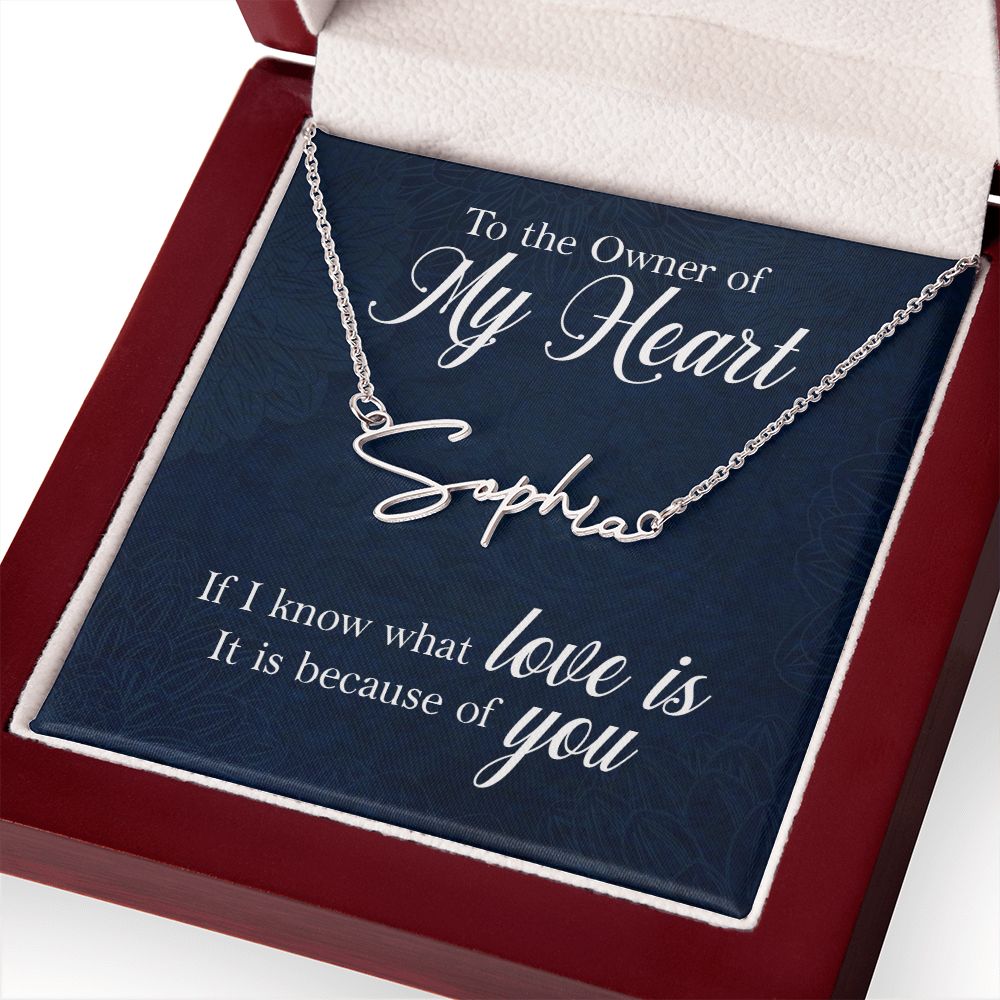 To My Wife | To The Owner of My Heart - Signature Style Name Necklace