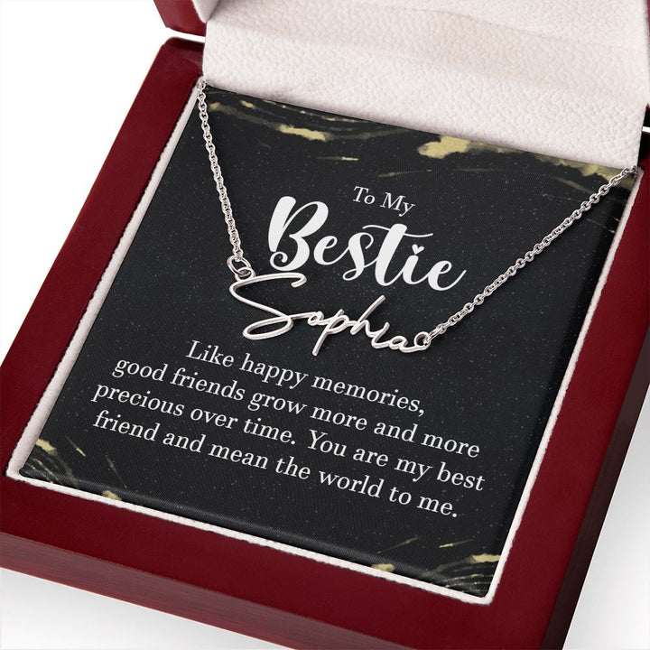 To My Bestie | Like Happy Memories - Signature Style Name Necklace