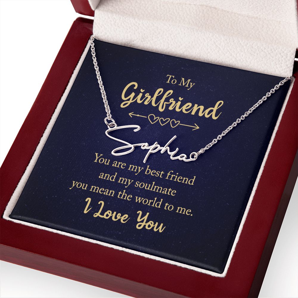 To My Girlfriend | You are my best friend - Signature Style Name Necklace