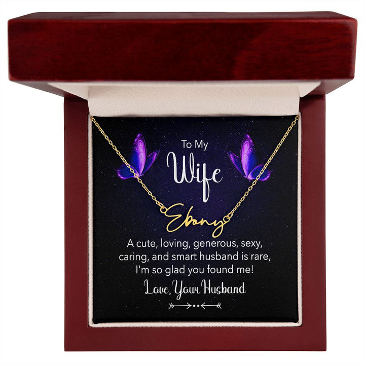 To My Wife | A Cute, Loving - Signature Style Name Necklace