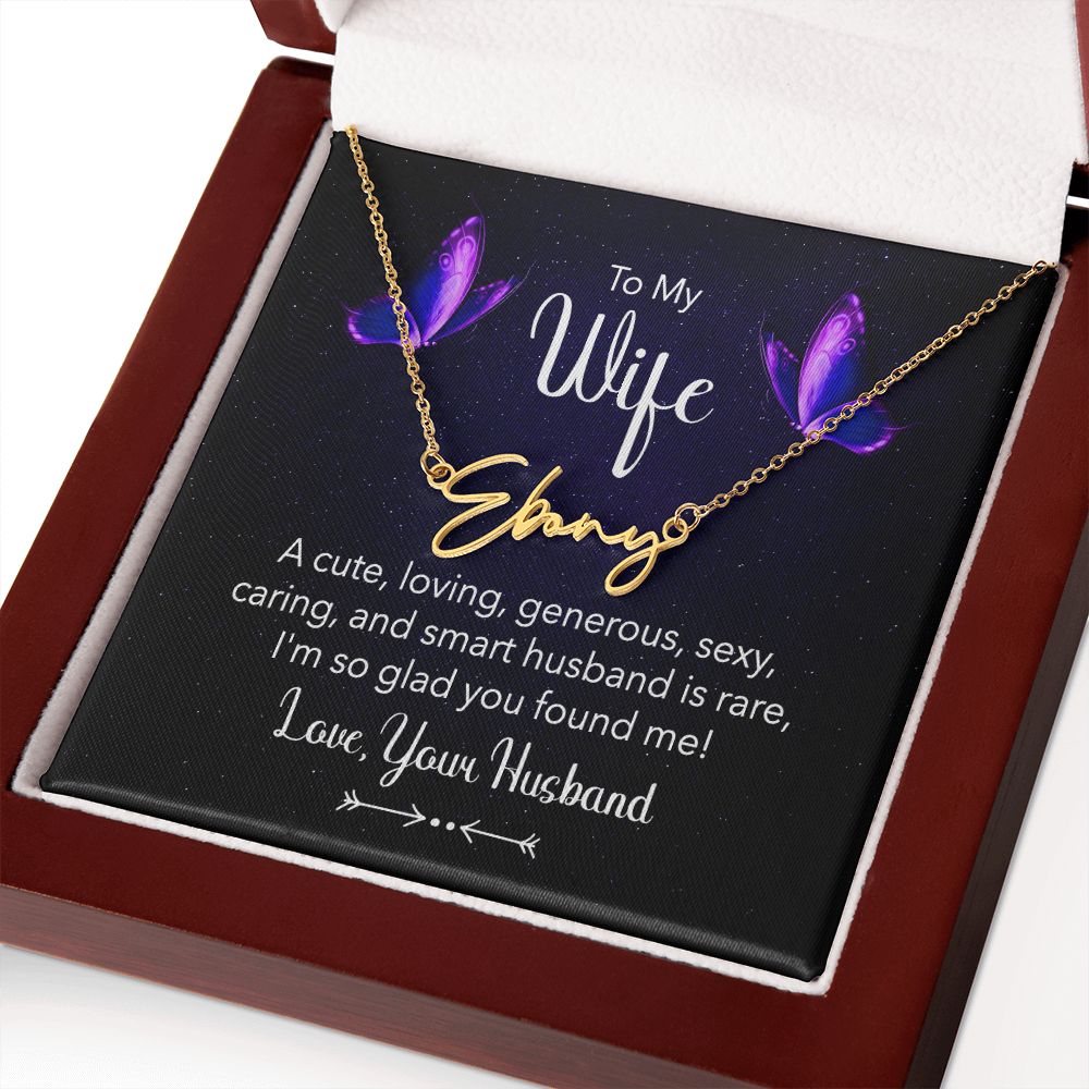 To My Wife | A Cute, Loving - Signature Style Name Necklace