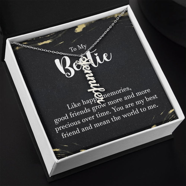 To My  Bestie | You are my best friend - Personalized Vertical Name Necklace