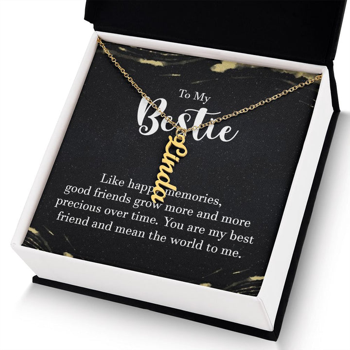 To My  Bestie | You are my best friend - Personalized Vertical Name Necklace