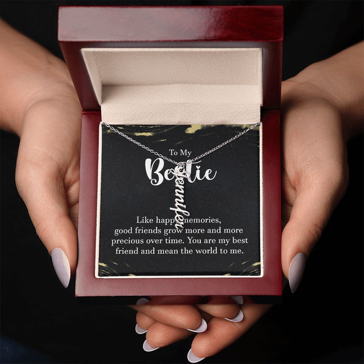 To My  Bestie | You are my best friend - Personalized Vertical Name Necklace