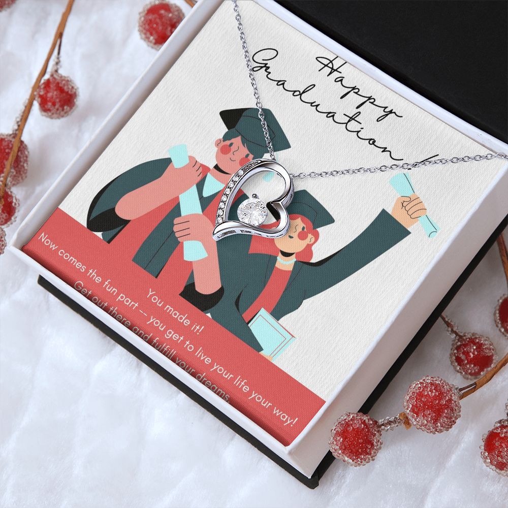 Happy Graduation |  Show your grad how proud you are with this special message of encouragement - Forever Love Necklace