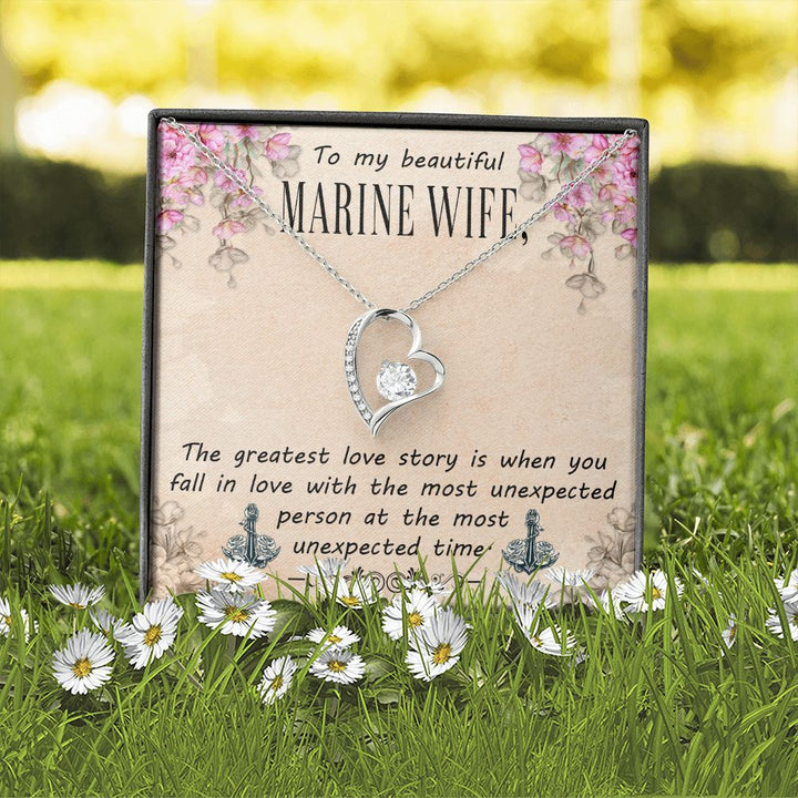 To My Wife | To My Beautiful Marine Wife - Forever Love Necklace