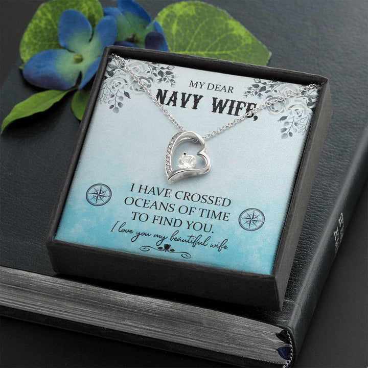 To My Wife | My Dear Navy Wife - Forever Love Necklace