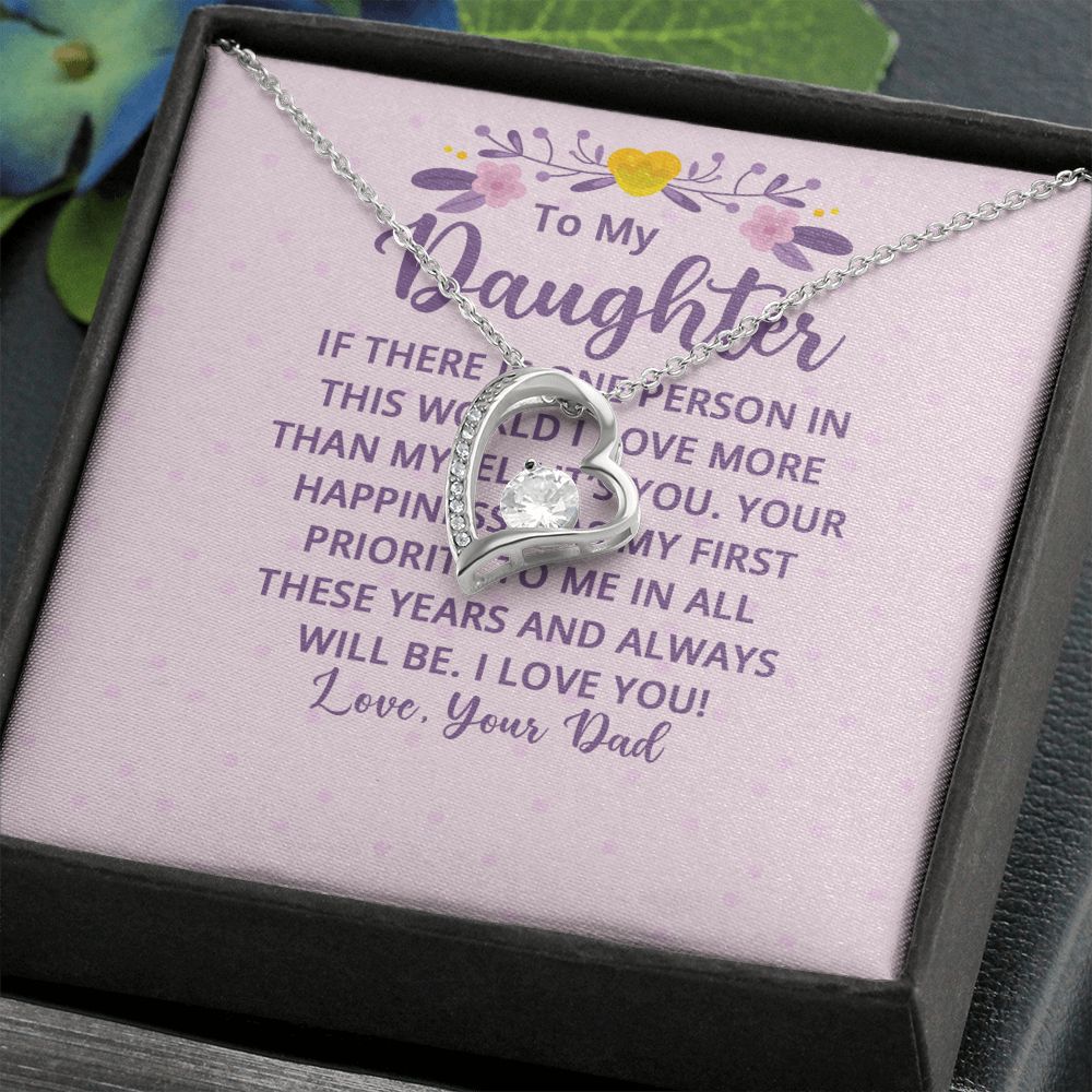 To My Daughter | My First Priority - Forever Love Necklace