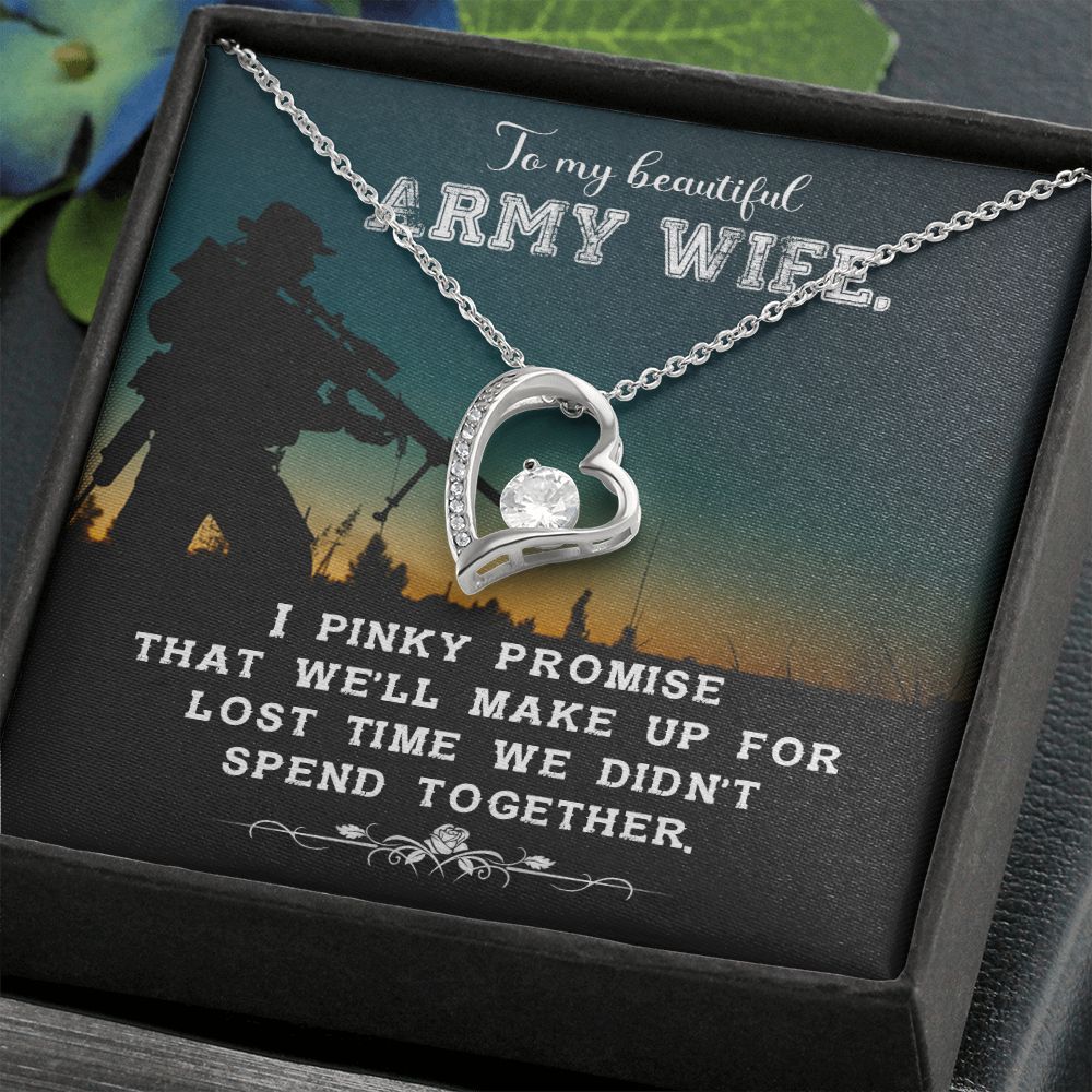 To My Wife | To My Beautiful Army Wife - Forever Love Necklace