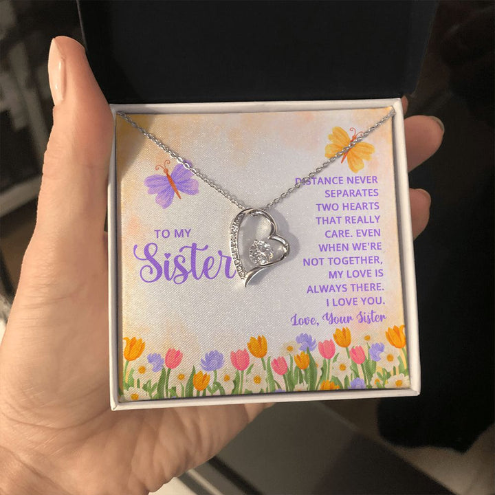 To My Sister | To the sister who lights up my world - Forever Love Necklace