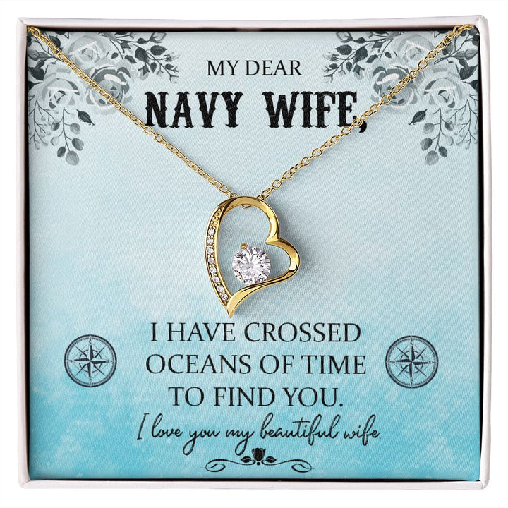 To My Wife | My Dear Navy Wife - Forever Love Necklace