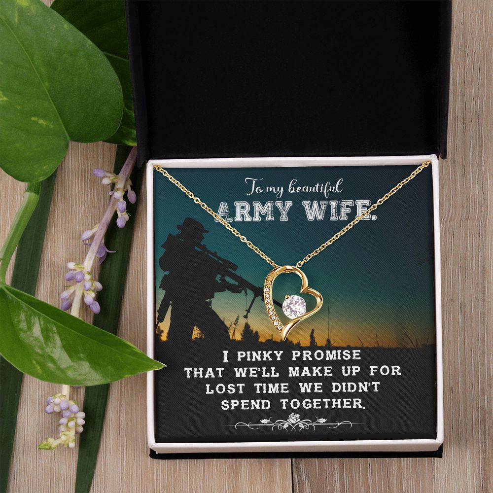 To My Wife | To My Beautiful Army Wife - Forever Love Necklace
