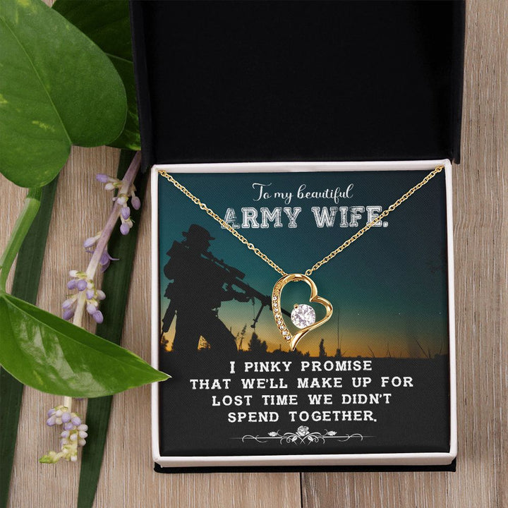 To My Wife | To My Beautiful Army Wife - Forever Love Necklace