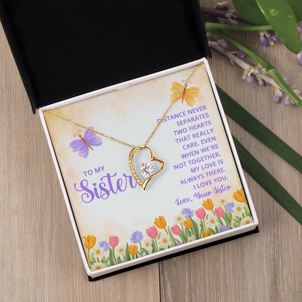 To My Sister | To the sister who lights up my world - Forever Love Necklace