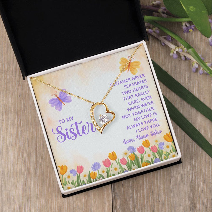 To My Sister | To the sister who lights up my world - Forever Love Necklace