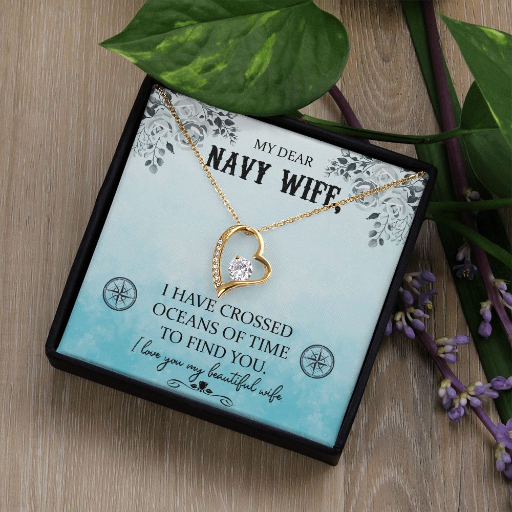To My Wife | My Dear Navy Wife - Forever Love Necklace