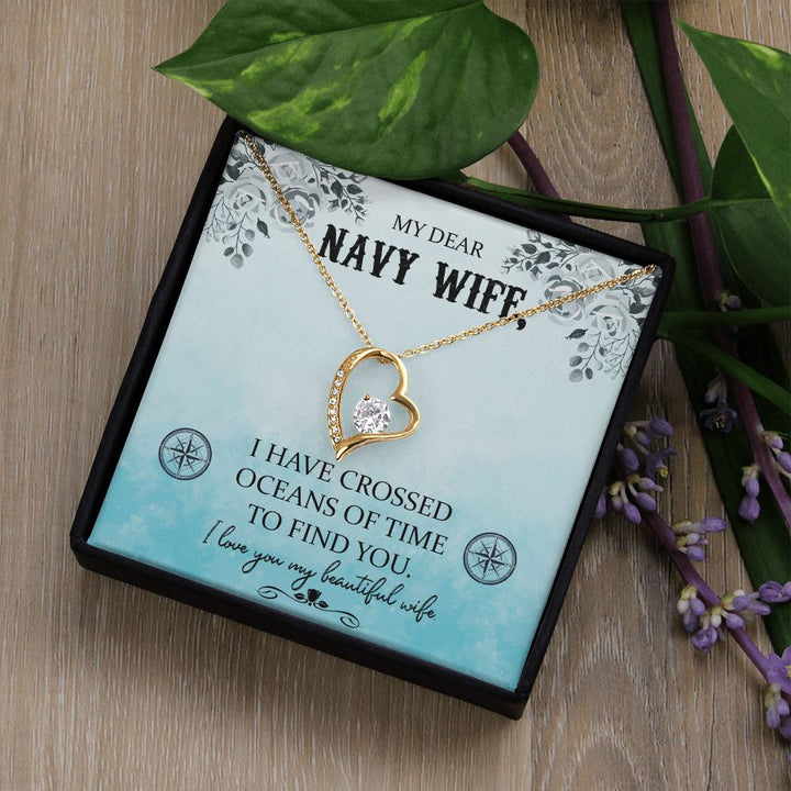 To My Wife | My Dear Navy Wife - Forever Love Necklace
