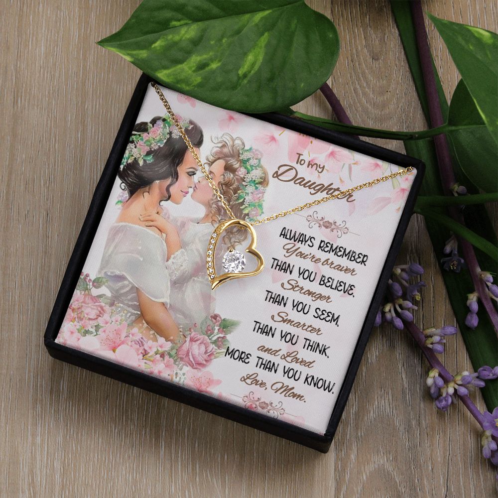 To My Daughter | Remember Your Courage - Forever Love Necklace