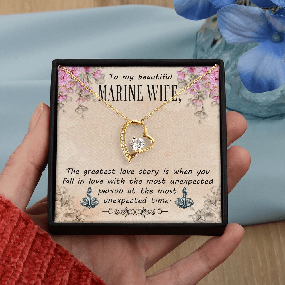 To My Wife | To My Beautiful Marine Wife - Forever Love Necklace