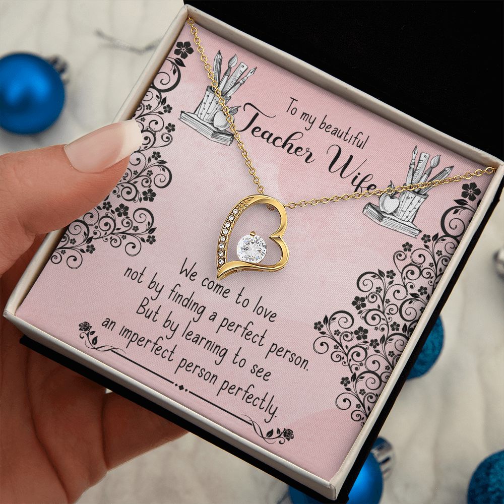To My Wife | Beautiful Teacher Wife - Forever Love Necklace