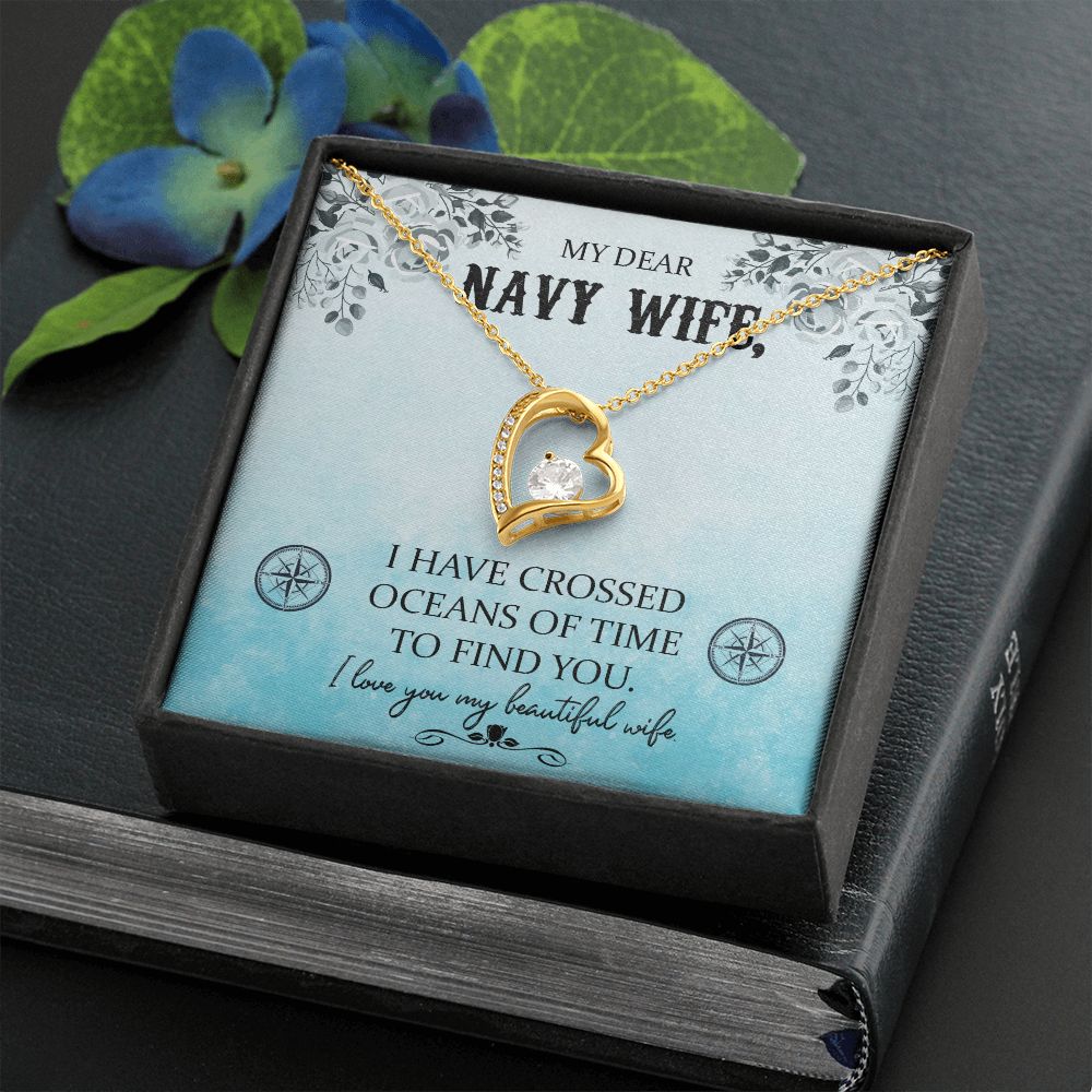 To My Wife | My Dear Navy Wife - Forever Love Necklace