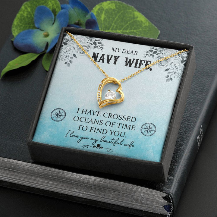 To My Wife | My Dear Navy Wife - Forever Love Necklace