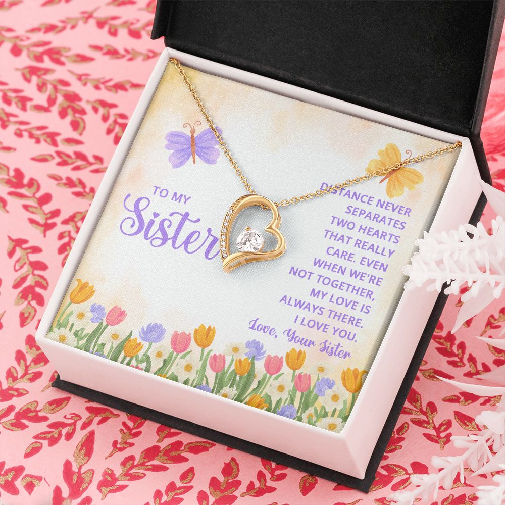 To My Sister | To the sister who lights up my world - Forever Love Necklace
