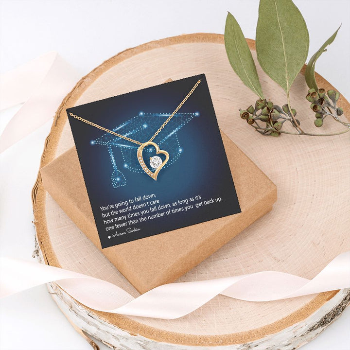Happy Graduation | Never Give Up - Forever Love Necklace