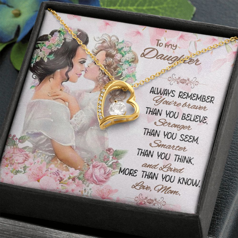 To My Daughter | Remember Your Courage - Forever Love Necklace
