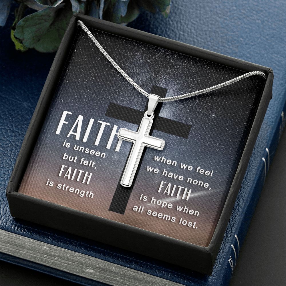 Faith | Faith is unseen but felt - Stainless Cross Necklace with Ball Chain