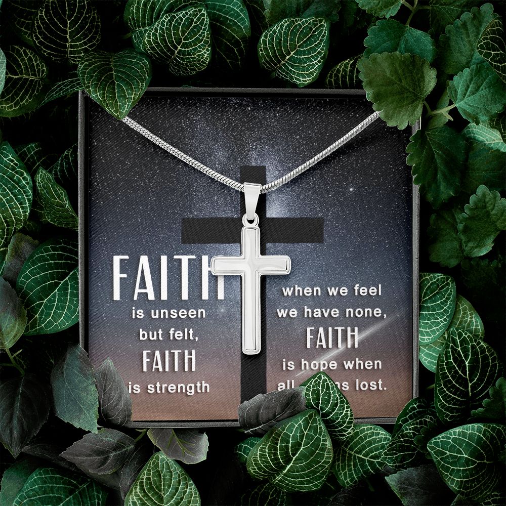 Faith | Faith is unseen but felt - Stainless Cross Necklace with Ball Chain
