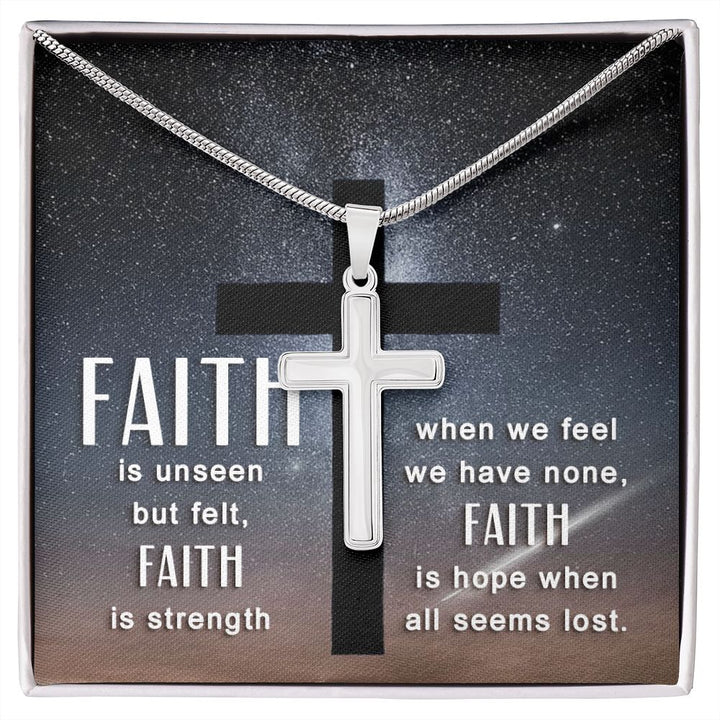 Faith | Faith is unseen but felt - Stainless Cross Necklace with Ball Chain