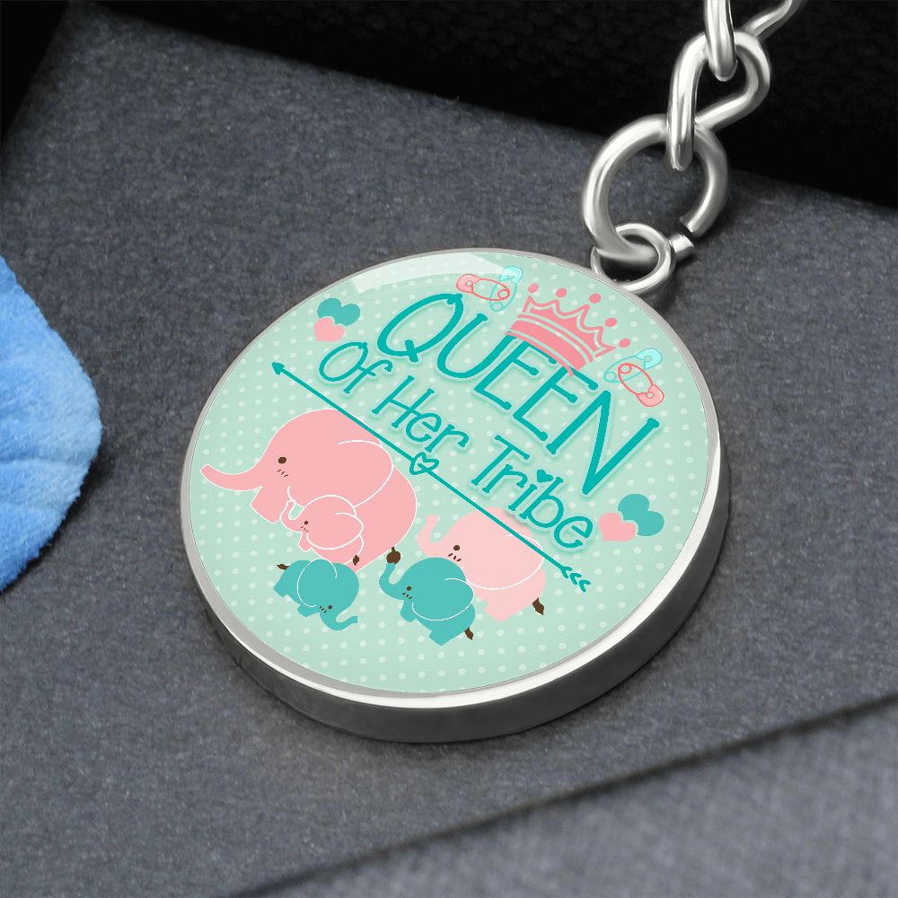 Queen of Her Tribe Version 2 - Circle Keychain