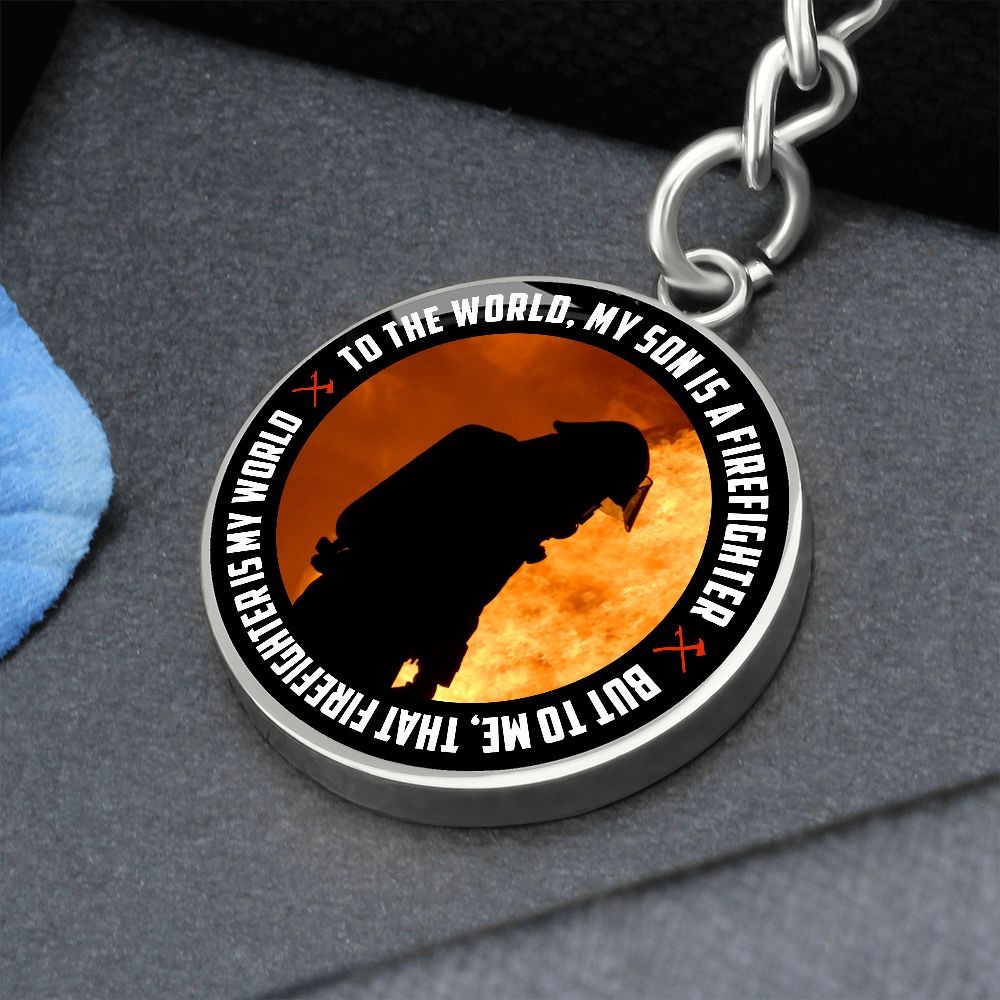My Son | My Son is a Firefighter - Circle Keychain