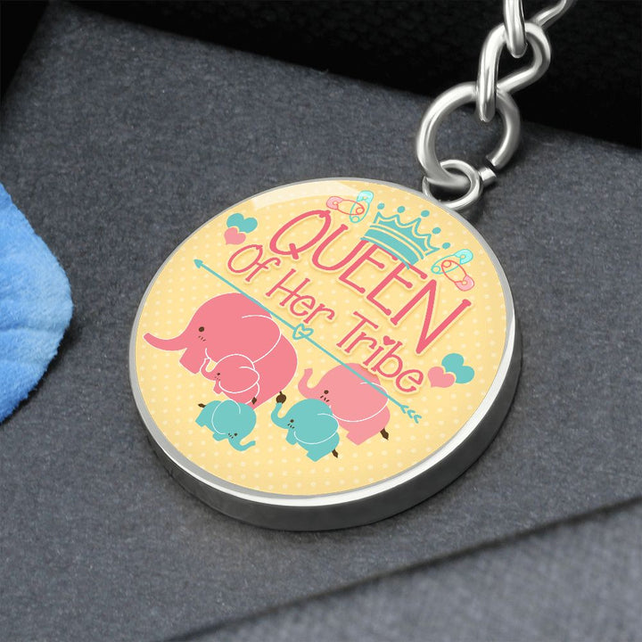Queen of Her Tribe - Circle Keychain