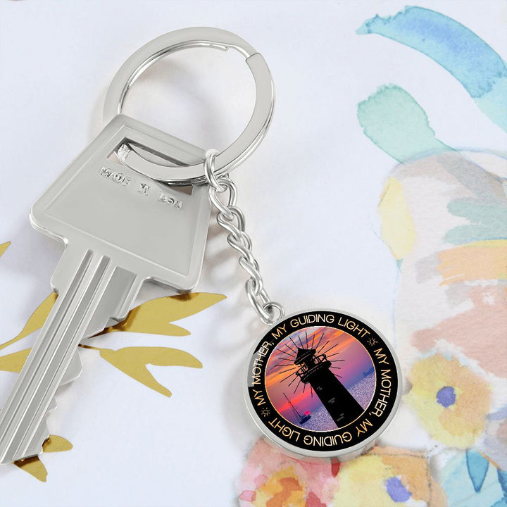 To My Mother | My Guiding Light - Circle Keychain